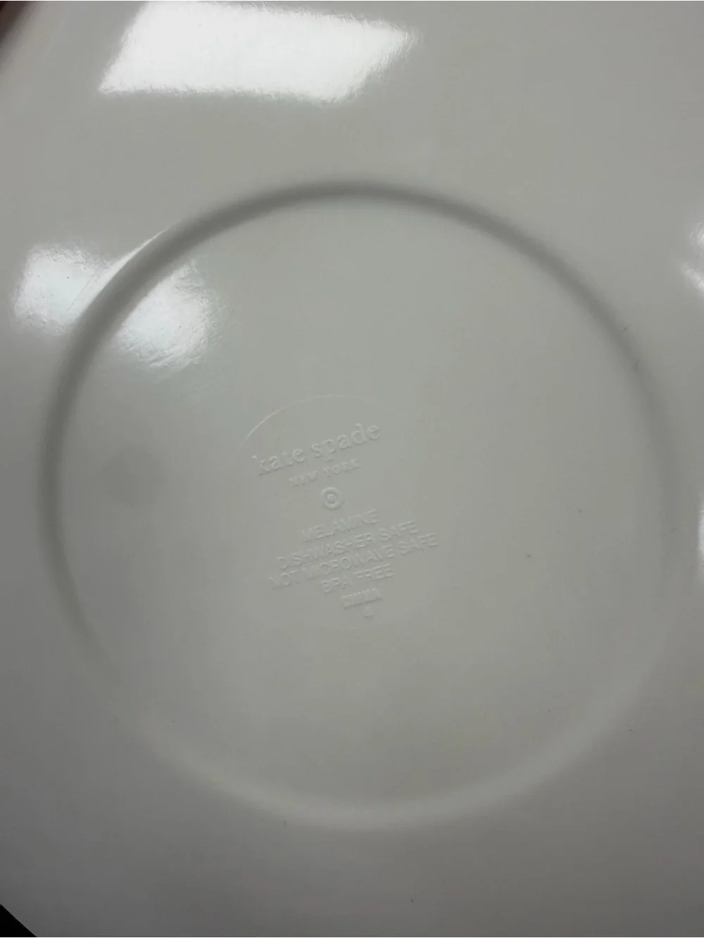kate spade Black & White Patterned Dinner Plates with Green Rim